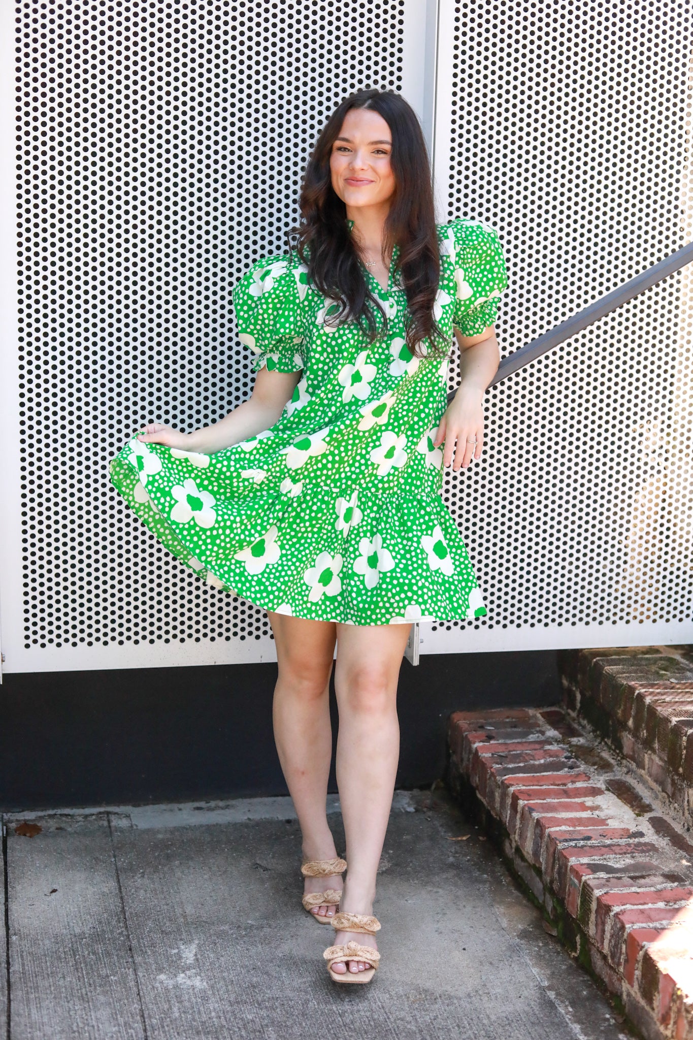 White Daisy Ruffle Dress