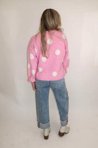 Center Of Attention Polka Dot Sweater