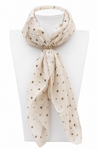 Cream Polka Dot Neck Scarf - The Pink Tulip Clothing