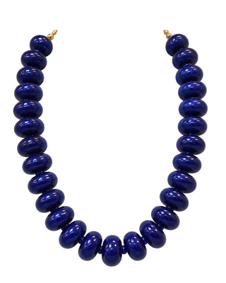 Navy Blue Beaded Necklace