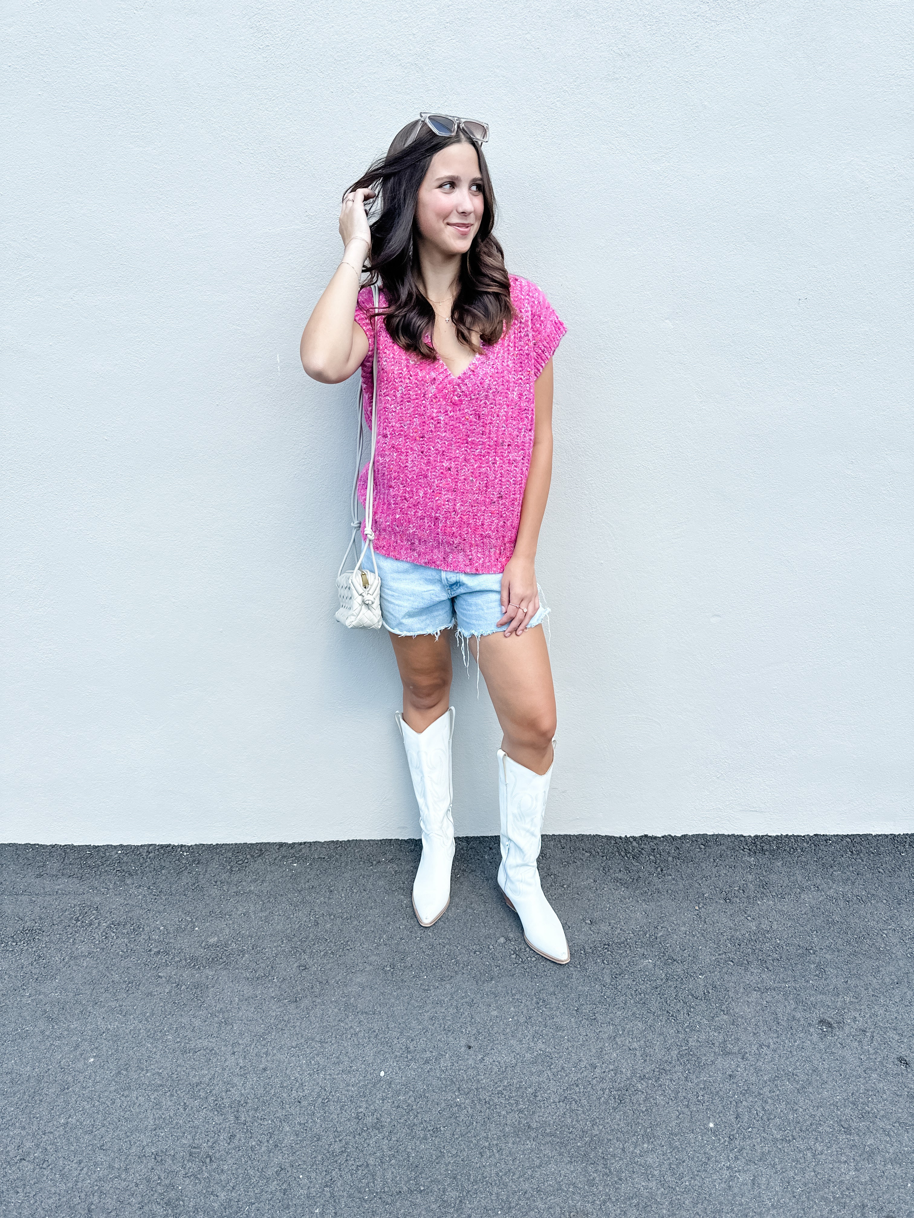 Hot Pink Heathered Sweater Vest