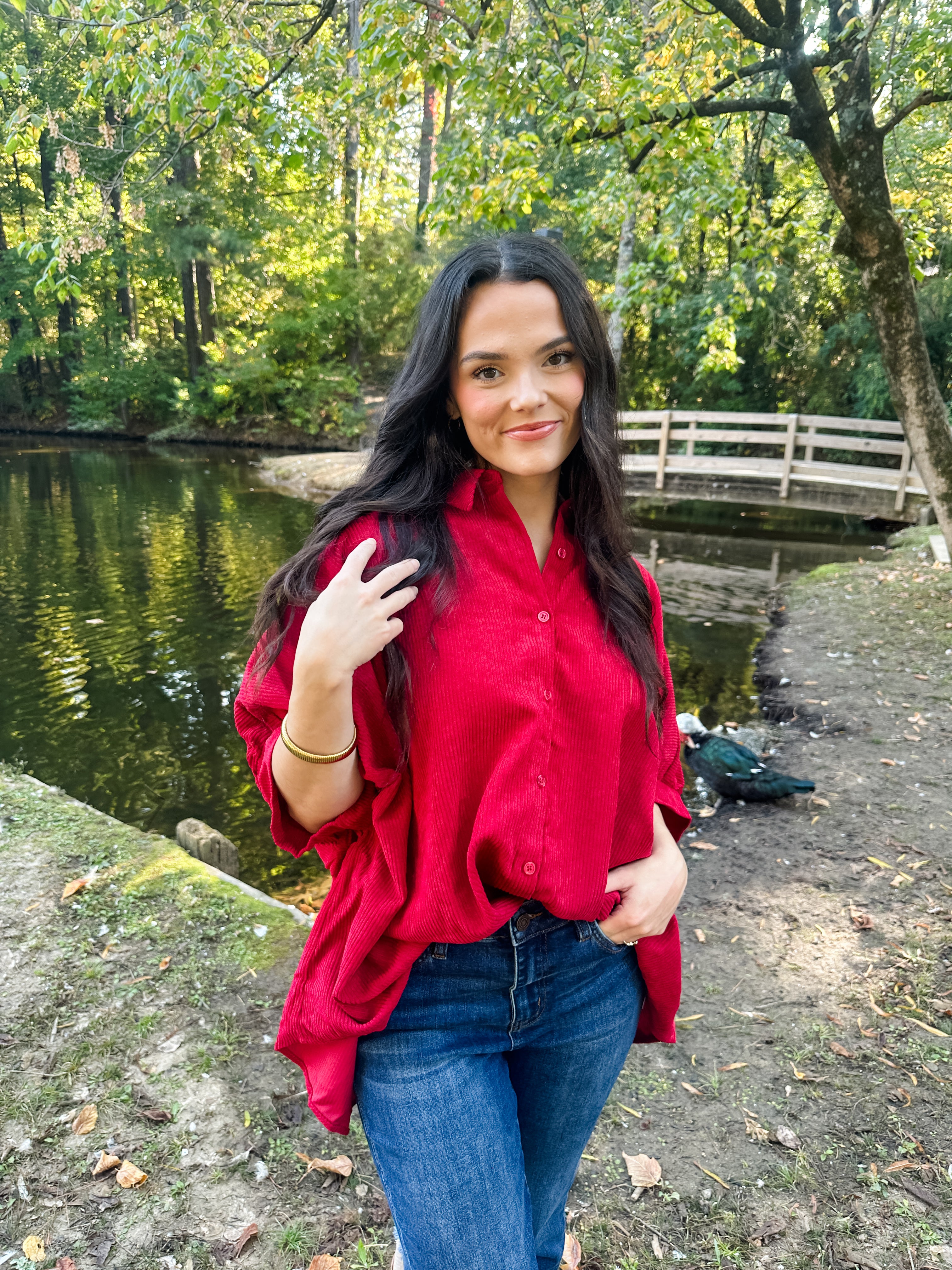 Corduroy Button Down Top