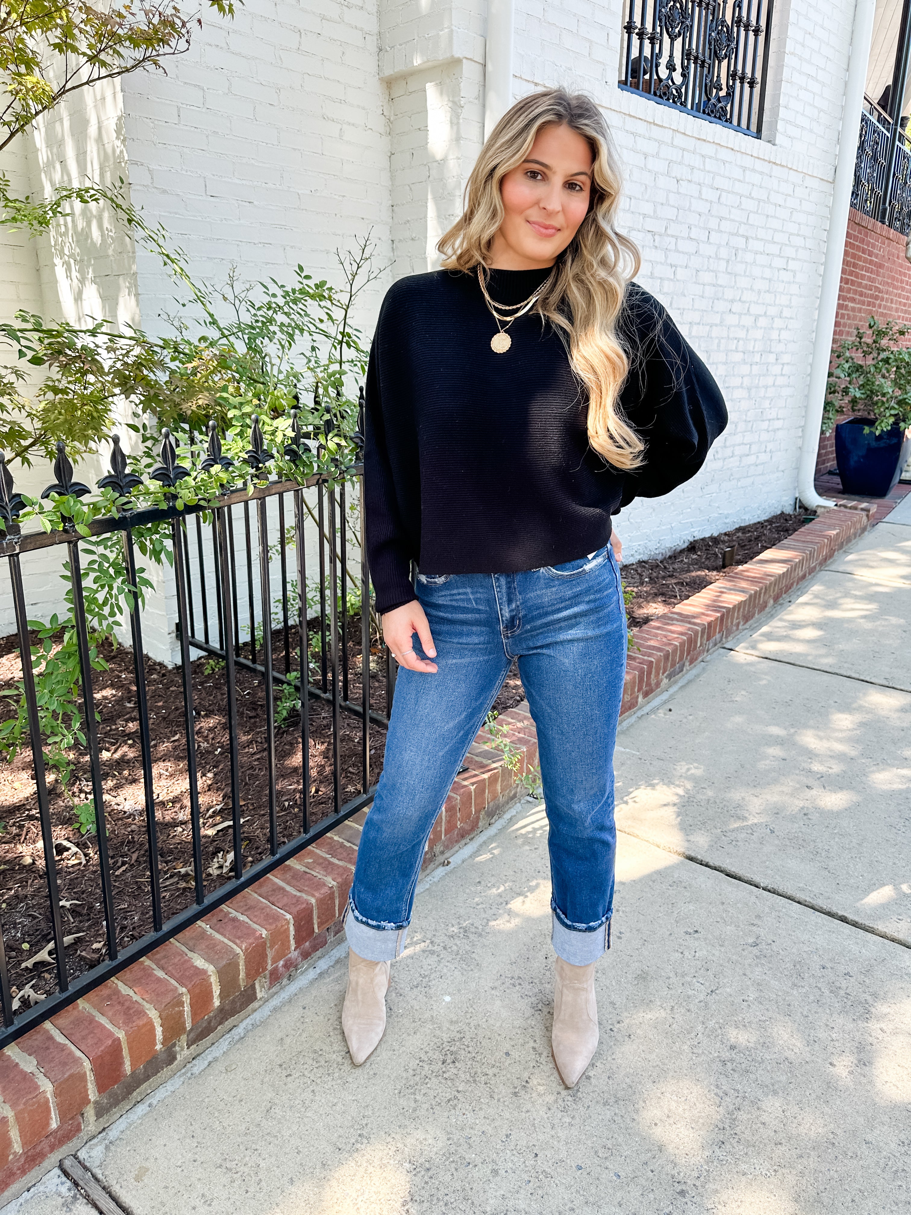 Ribbed Cropped Sweater