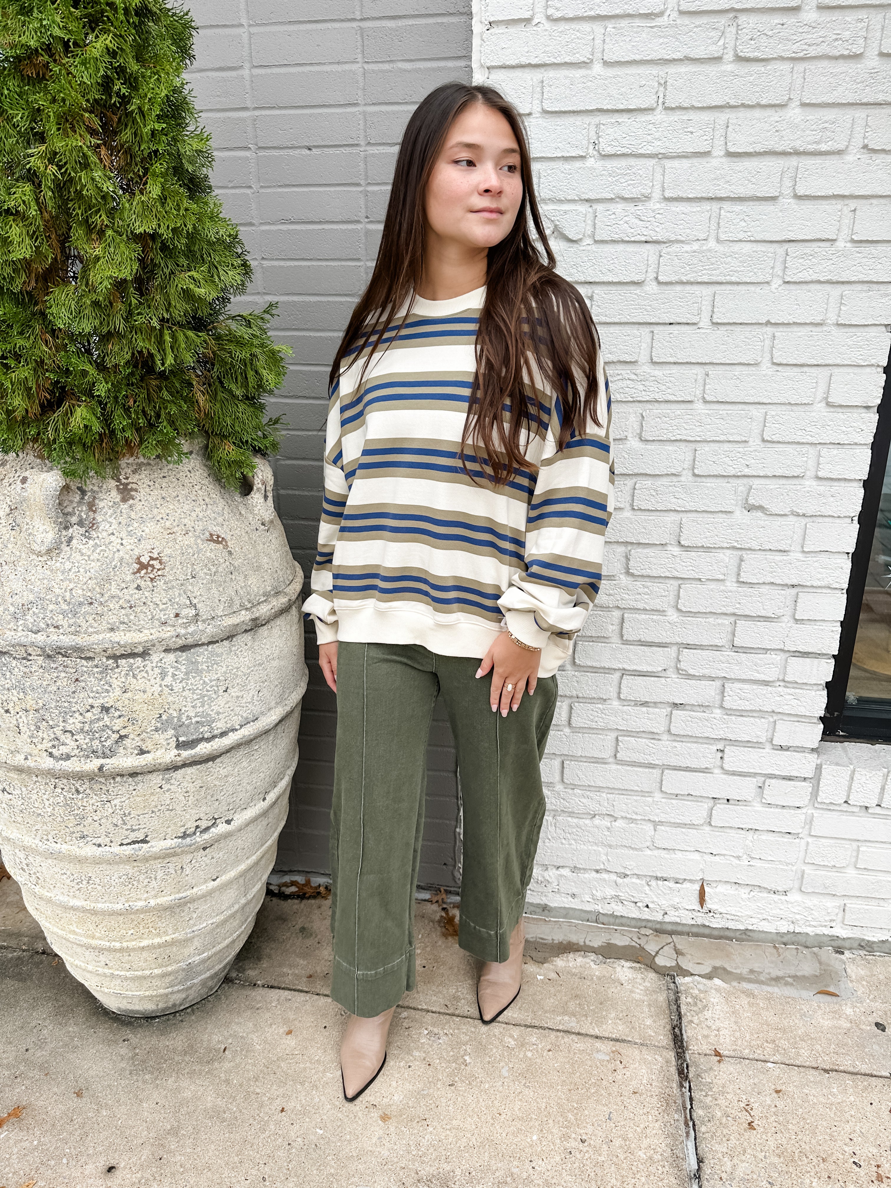 Oversized Stripe Sweatshirt