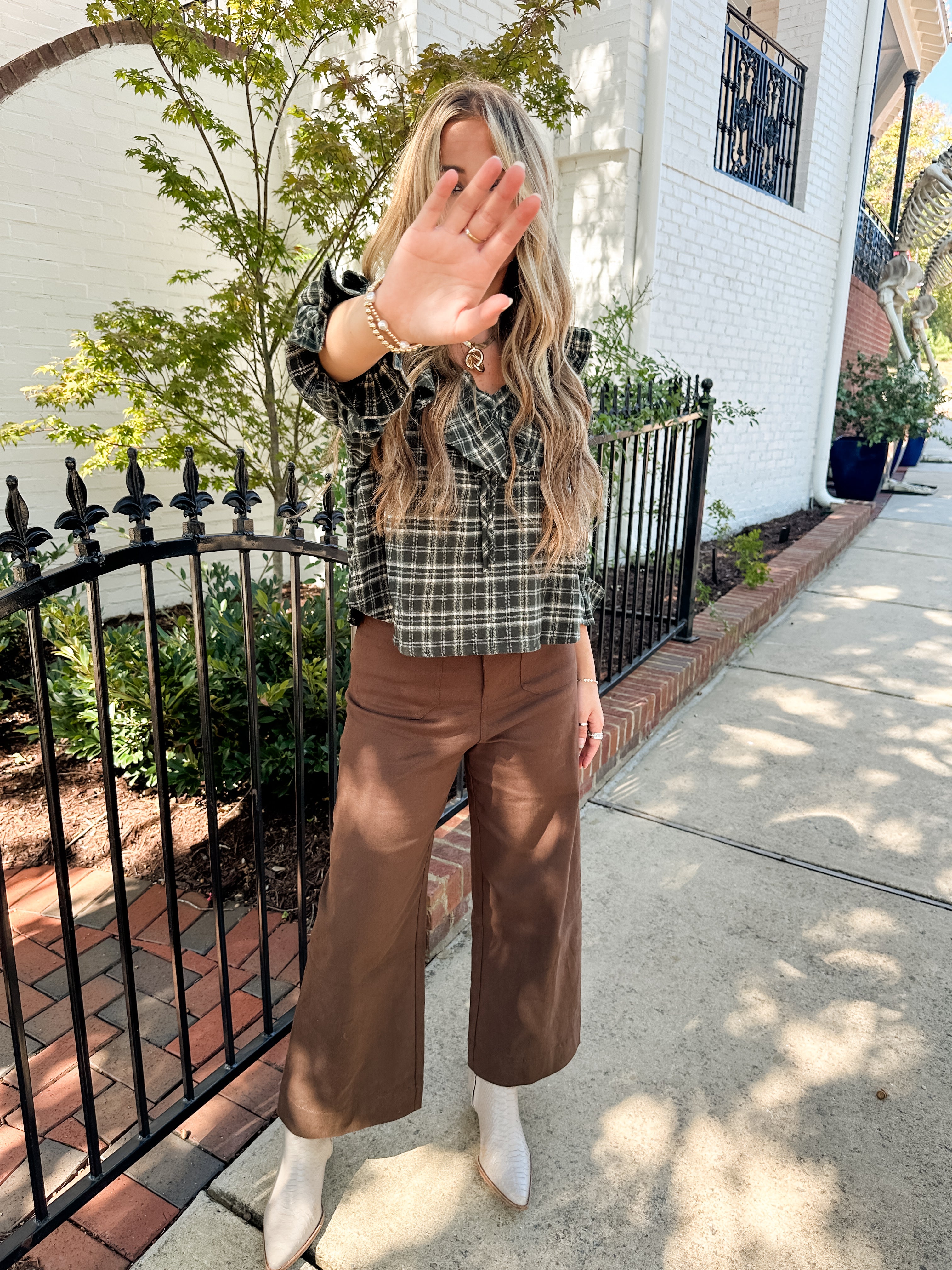 Plaid Ruffle Top