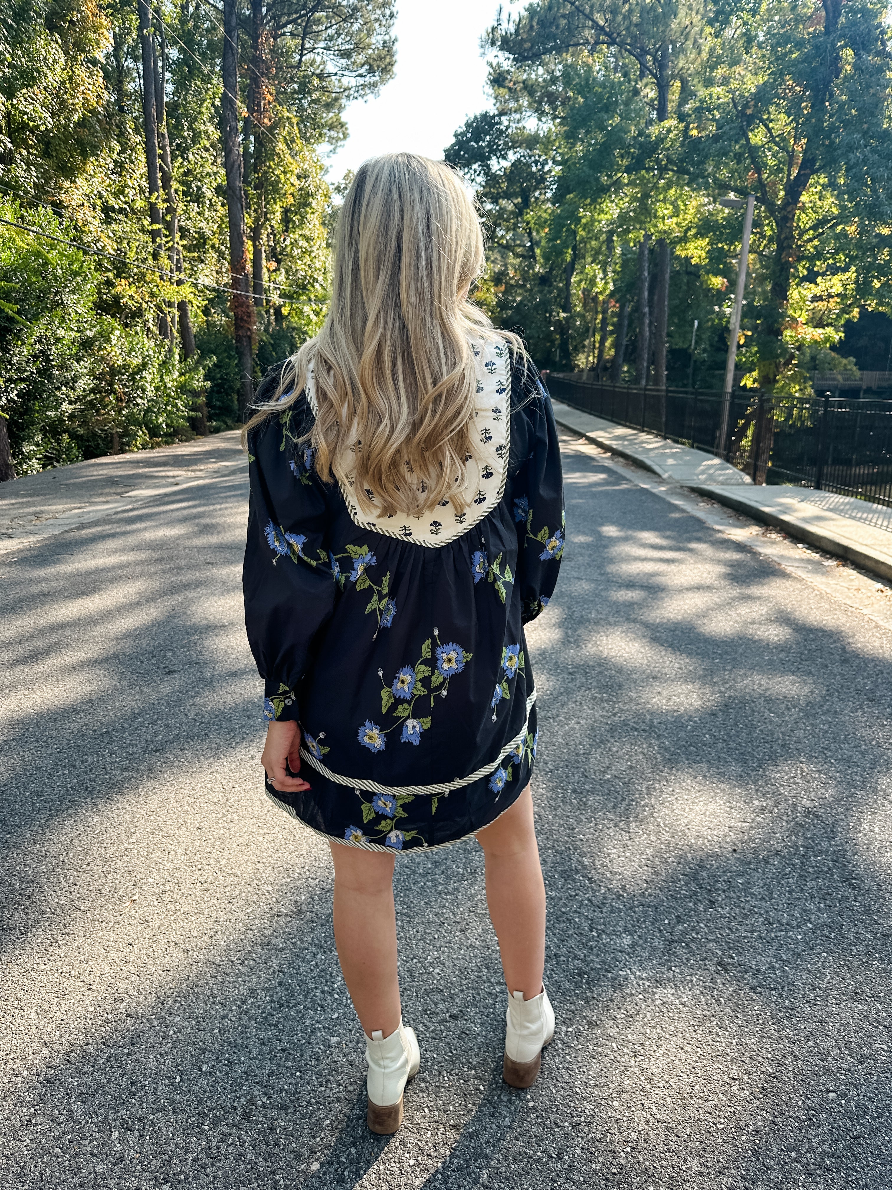 Floral Bubble Sleeve Dress