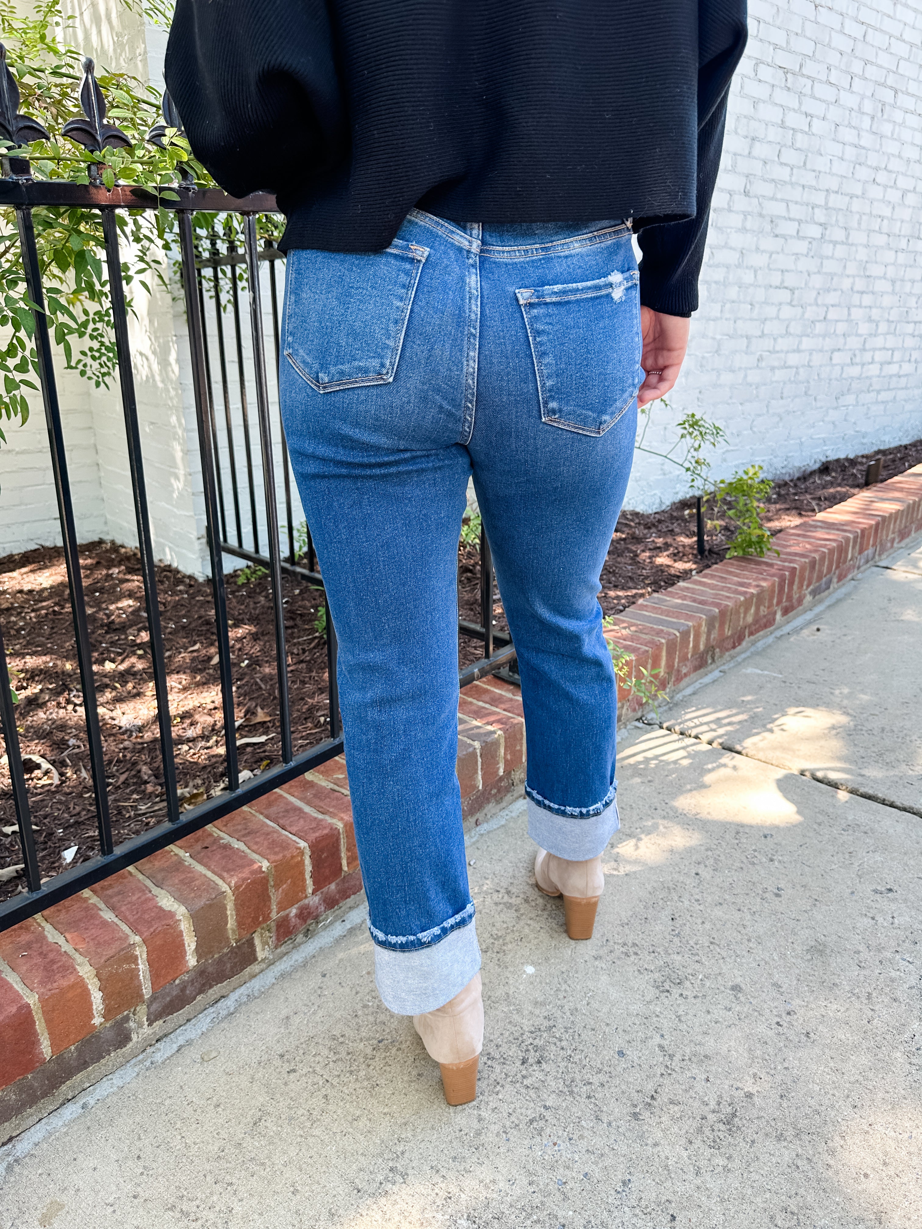 High Waisted Cuffed Jean