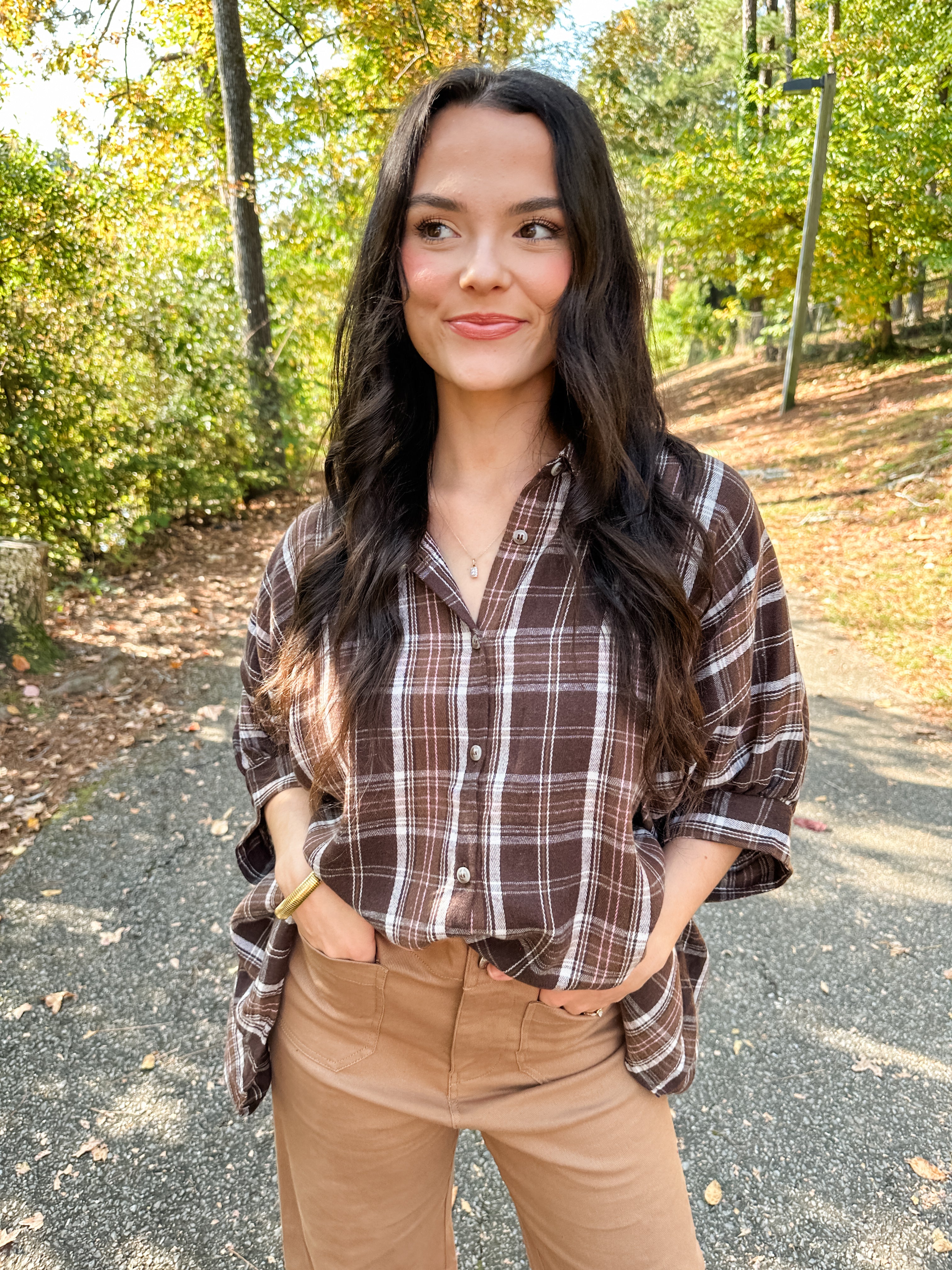 Plaid Button Down Top