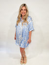 Button Front Wave Printed Dress