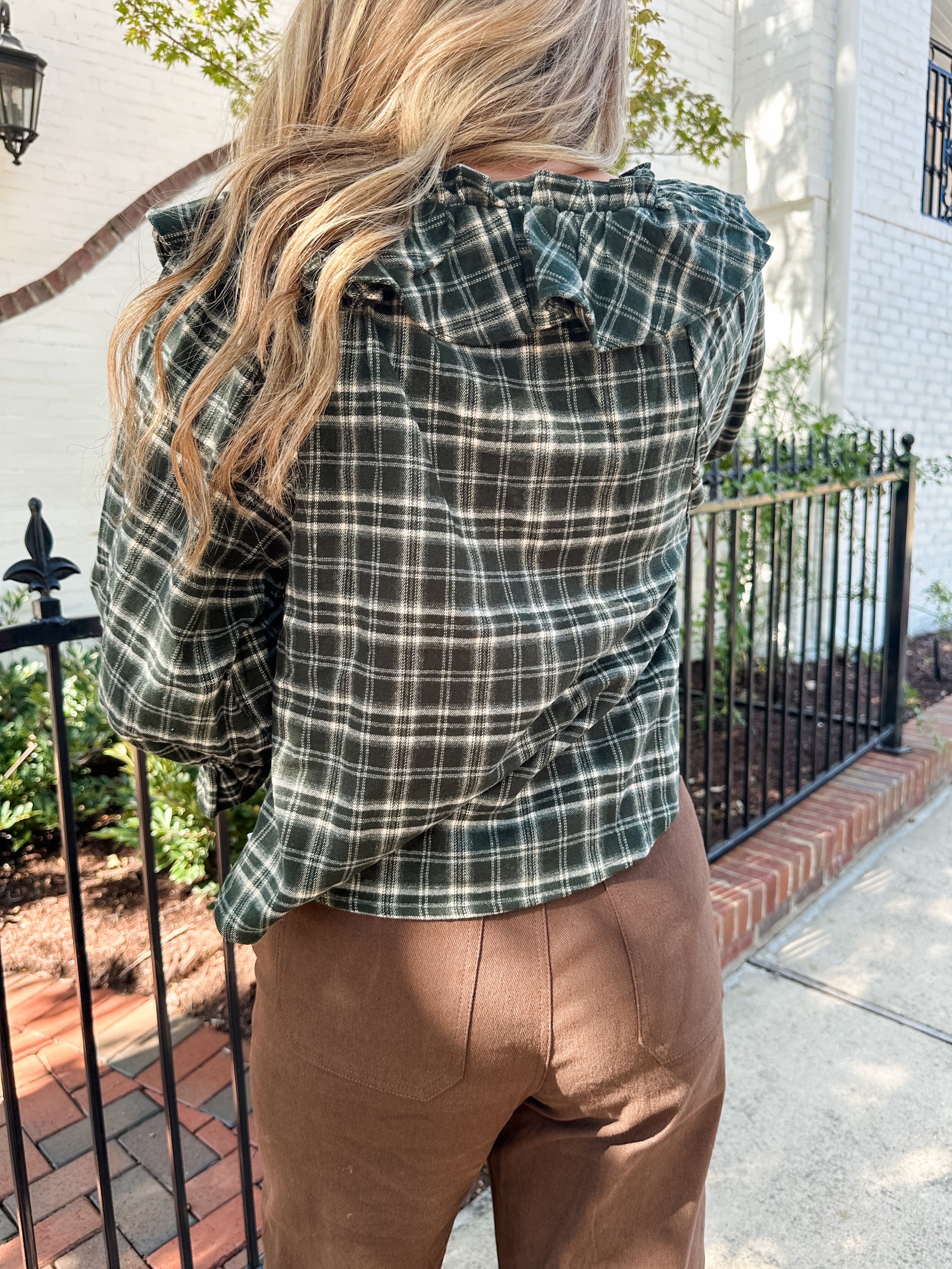 Plaid Ruffle Top