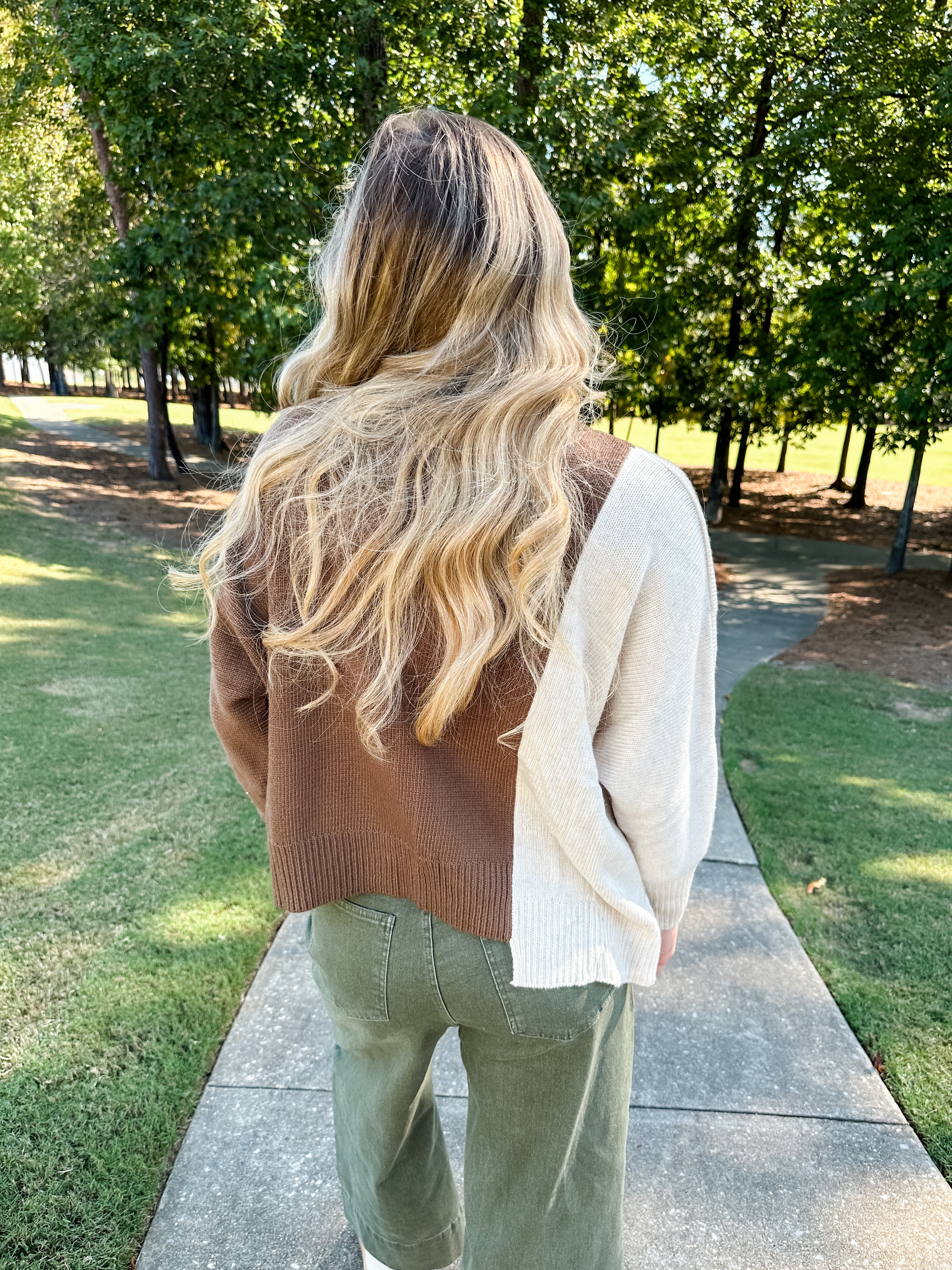 Color Block Asymmetrical Sweater