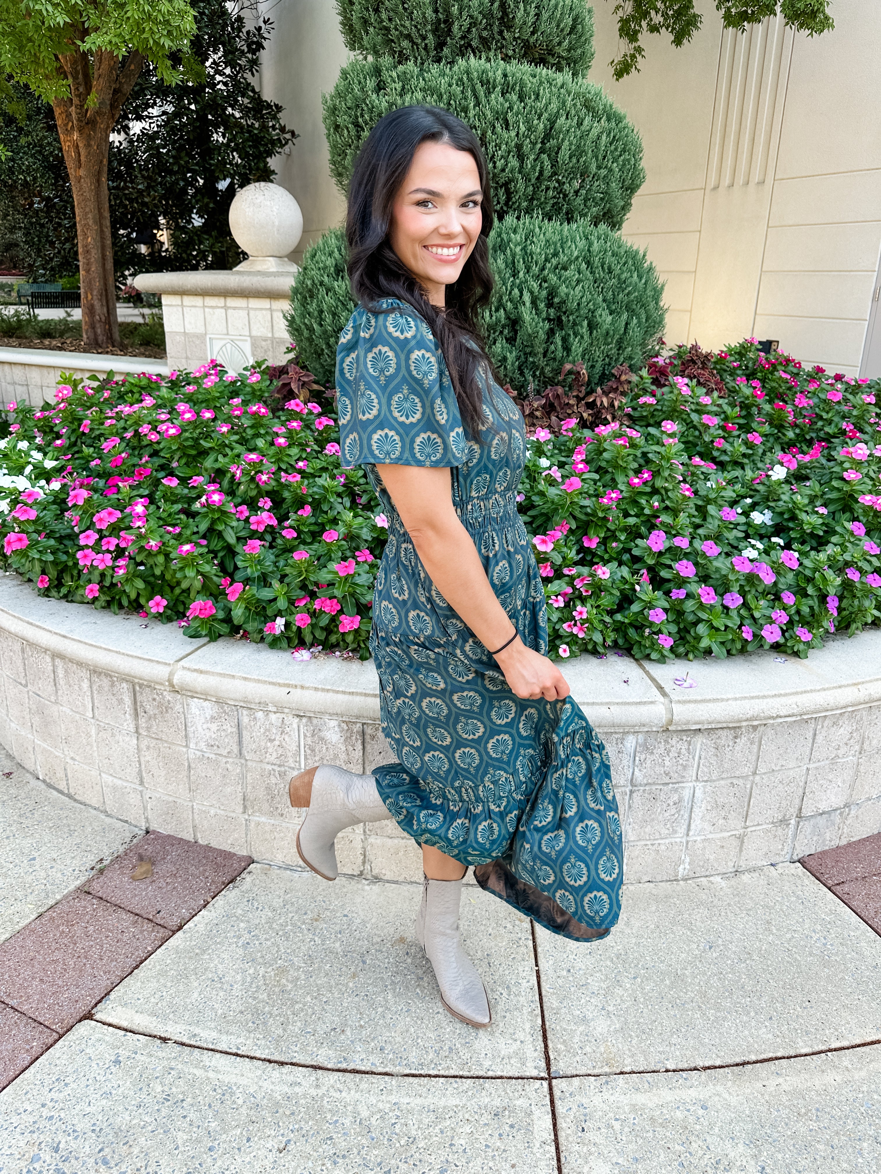 Smocked Waist Midi Dress