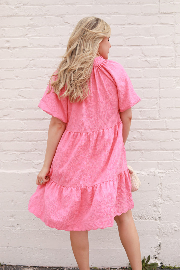 Scallop Hem Babydoll Dress