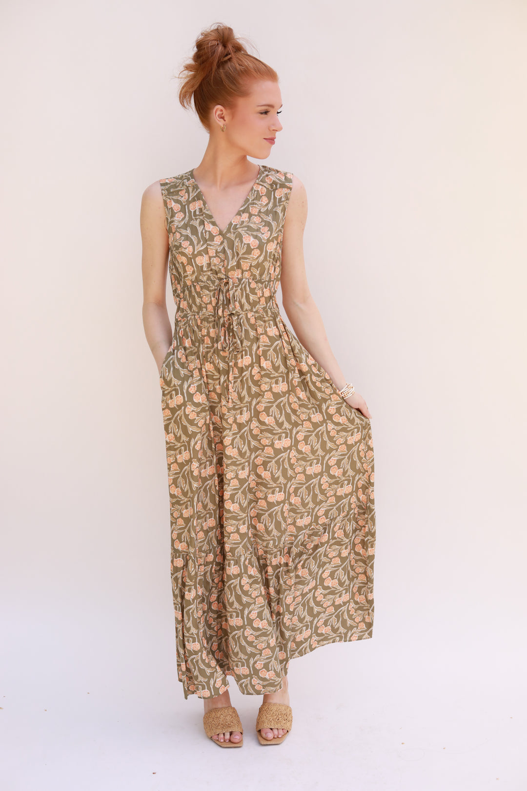 Floral Tie Waist Dress