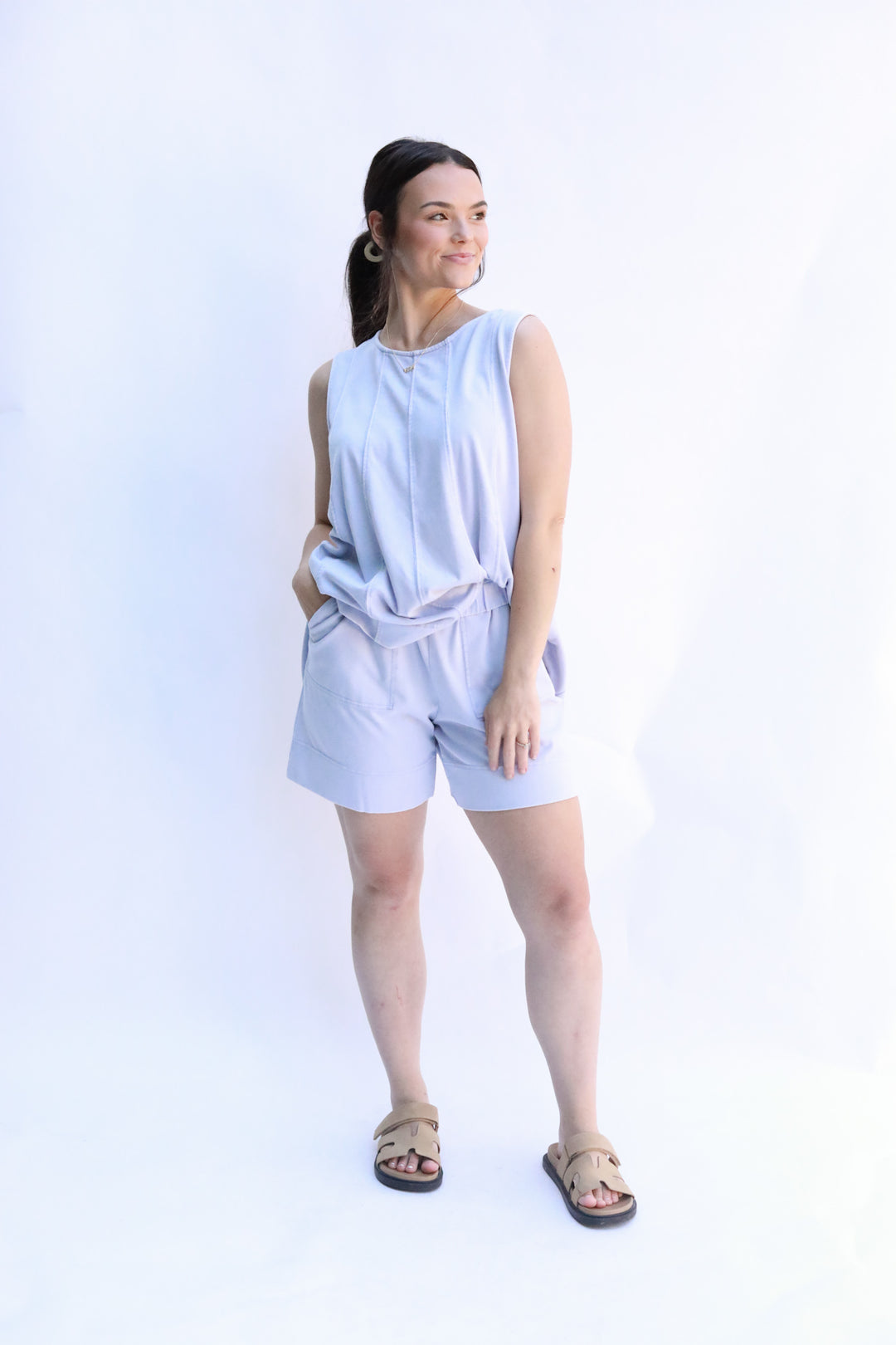 Sleeveless Mineral Wash Top