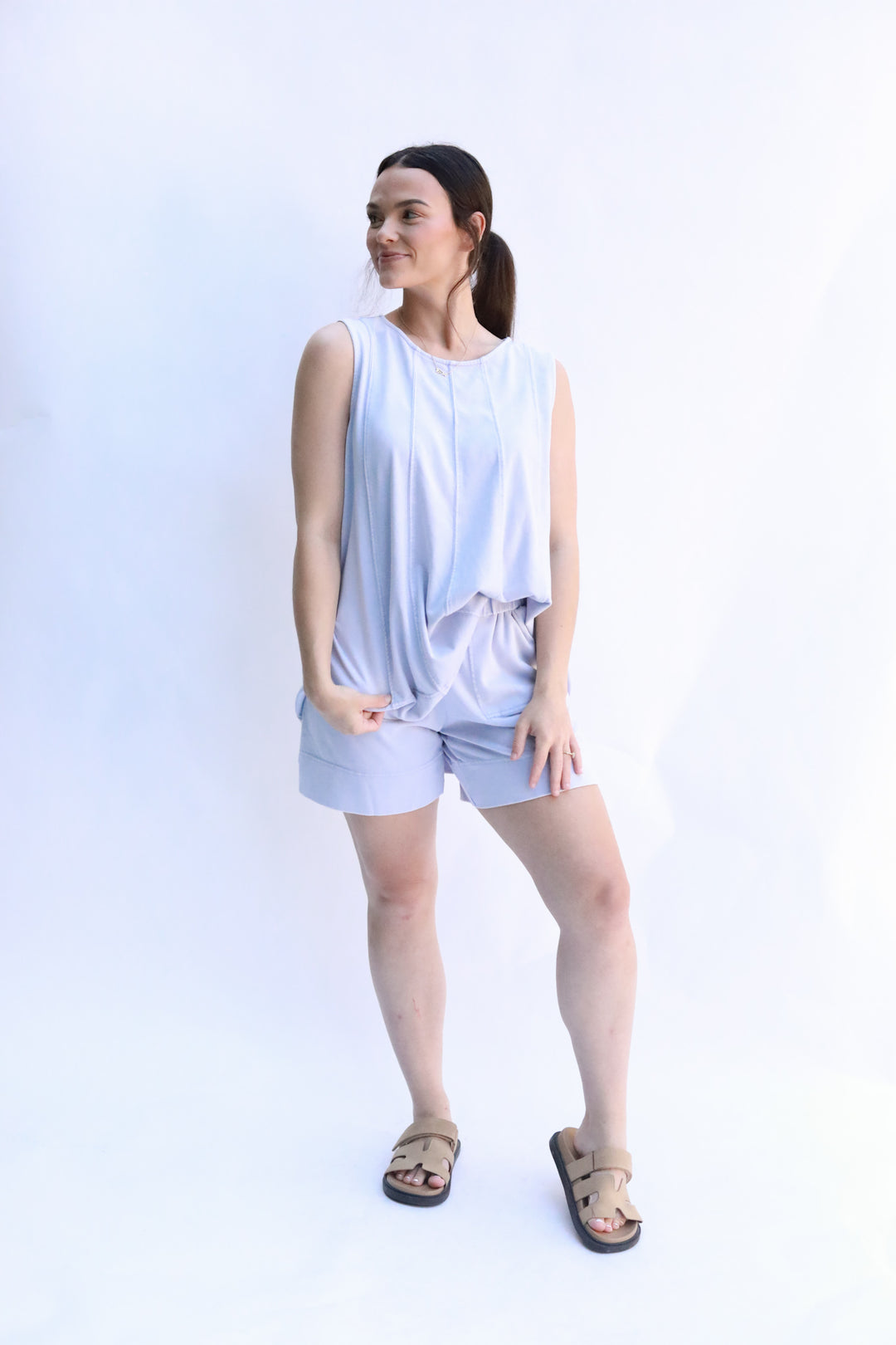 Sleeveless Mineral Wash Top