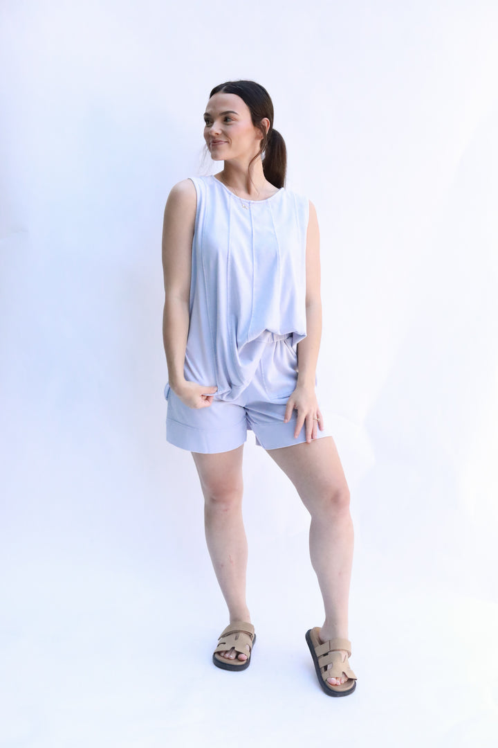 Sleeveless Mineral Wash Top