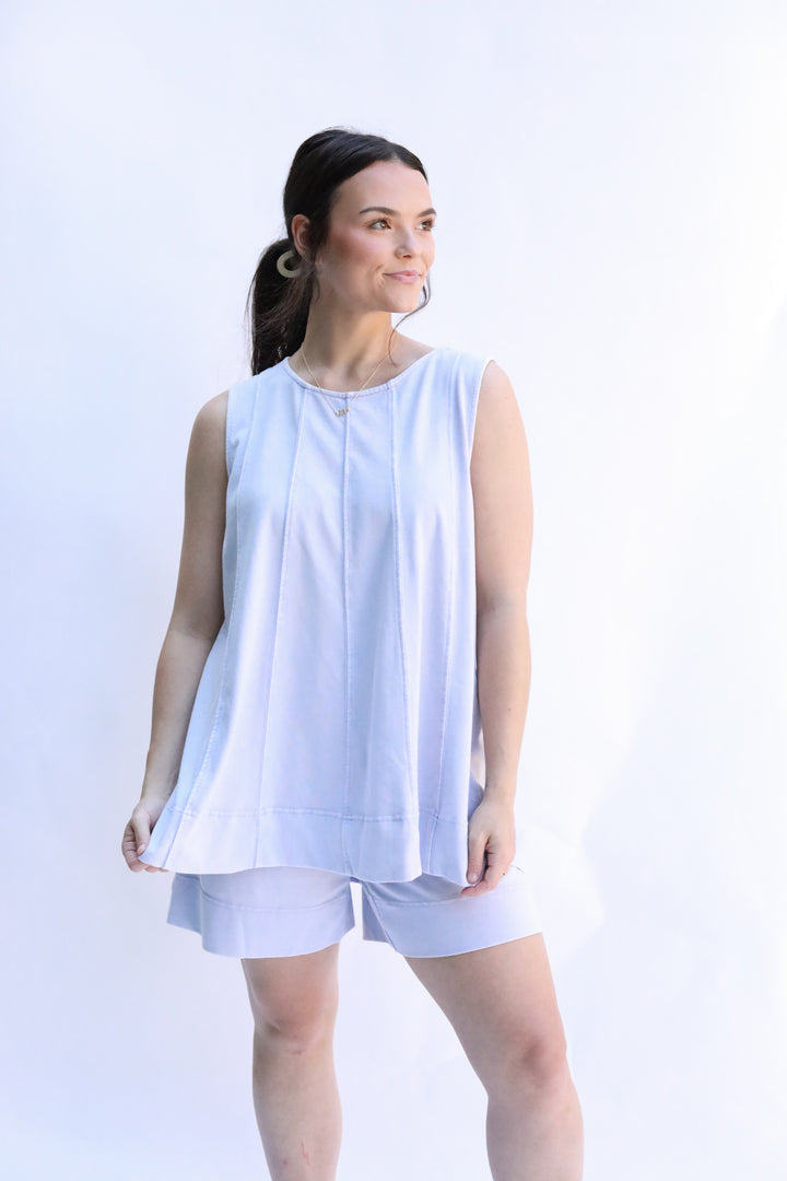 Sleeveless Mineral Wash Top