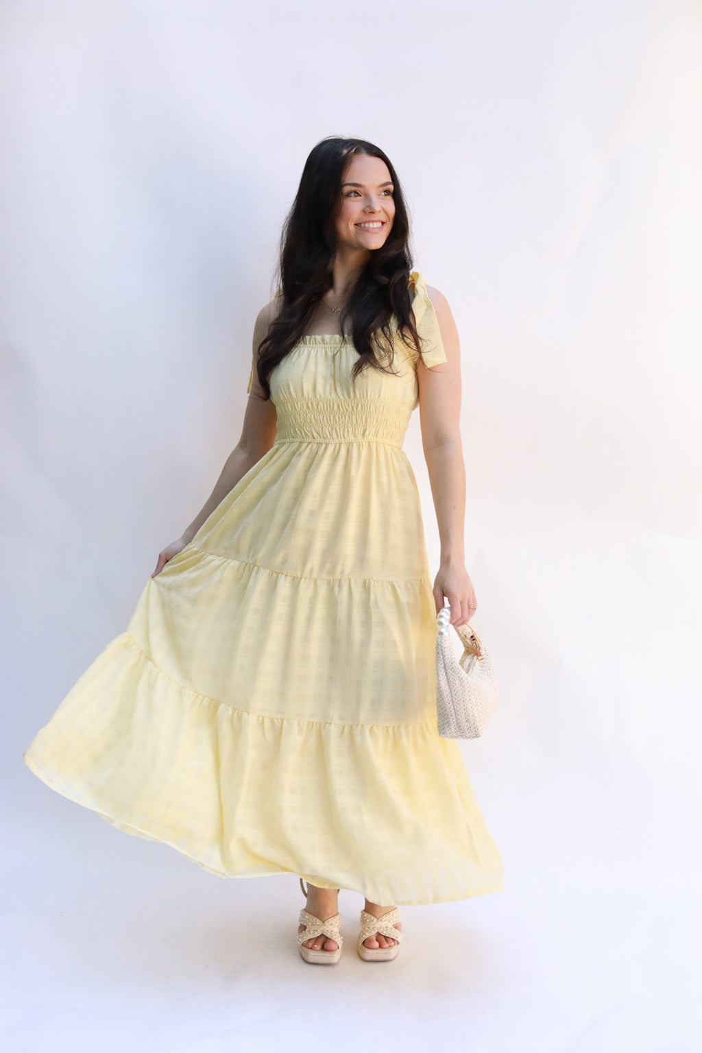 Tie Shoulder Midi Dress