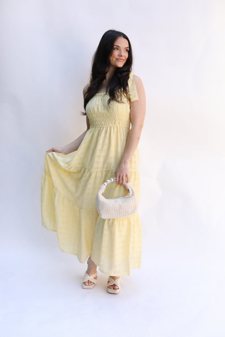 Tie Shoulder Midi Dress