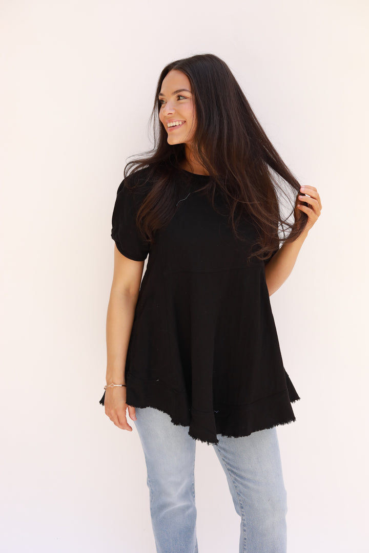 Crinkle Square Yoke Swing Top