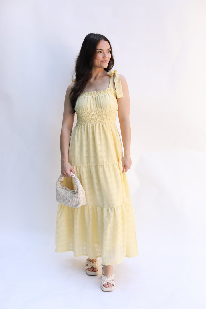 Tie Shoulder Midi Dress
