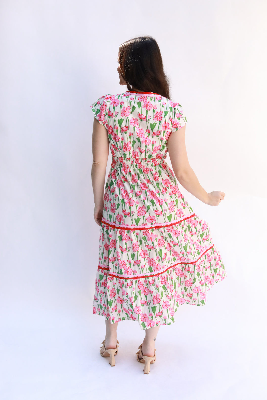 Fitted Floral Midi Dress