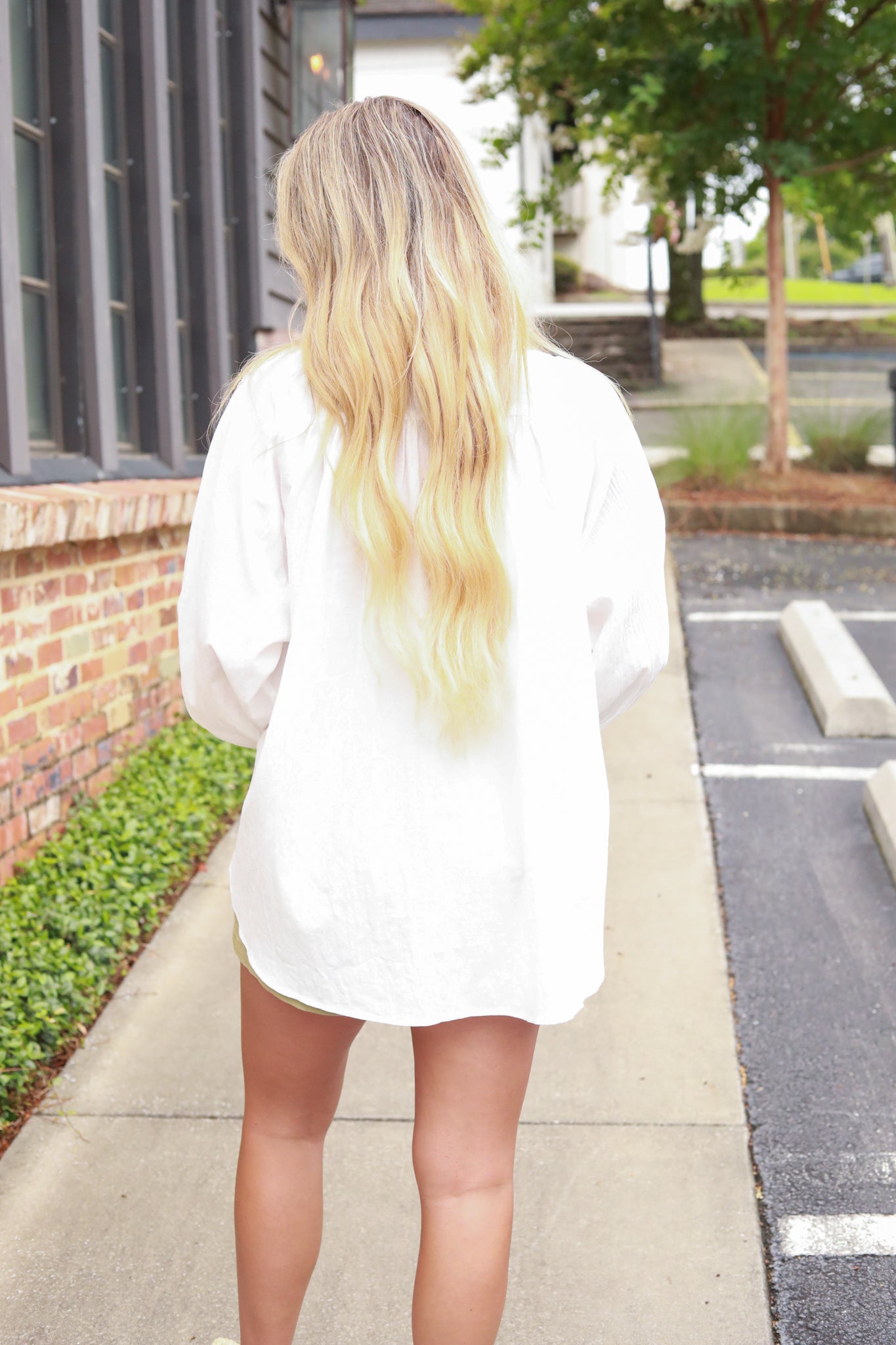 Crinkle Button Down Top