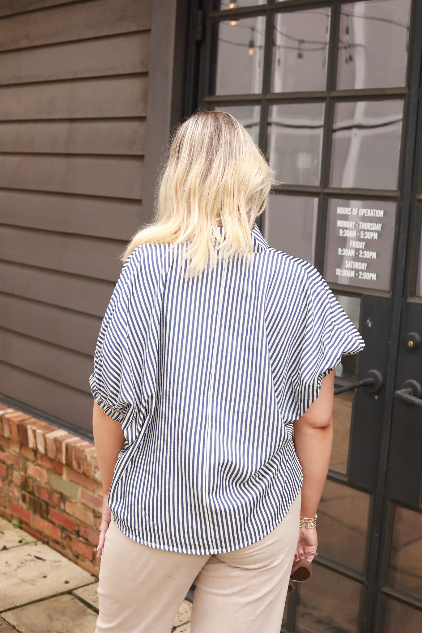 Sarah Stripe Trim Top