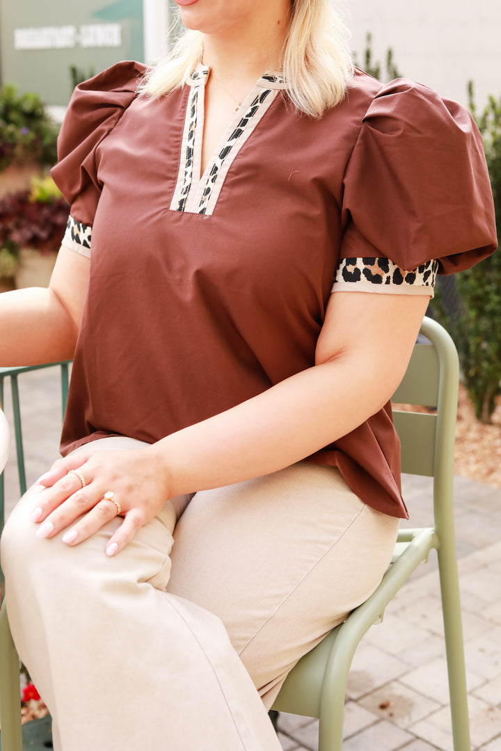 Harper Leopard Detail Top