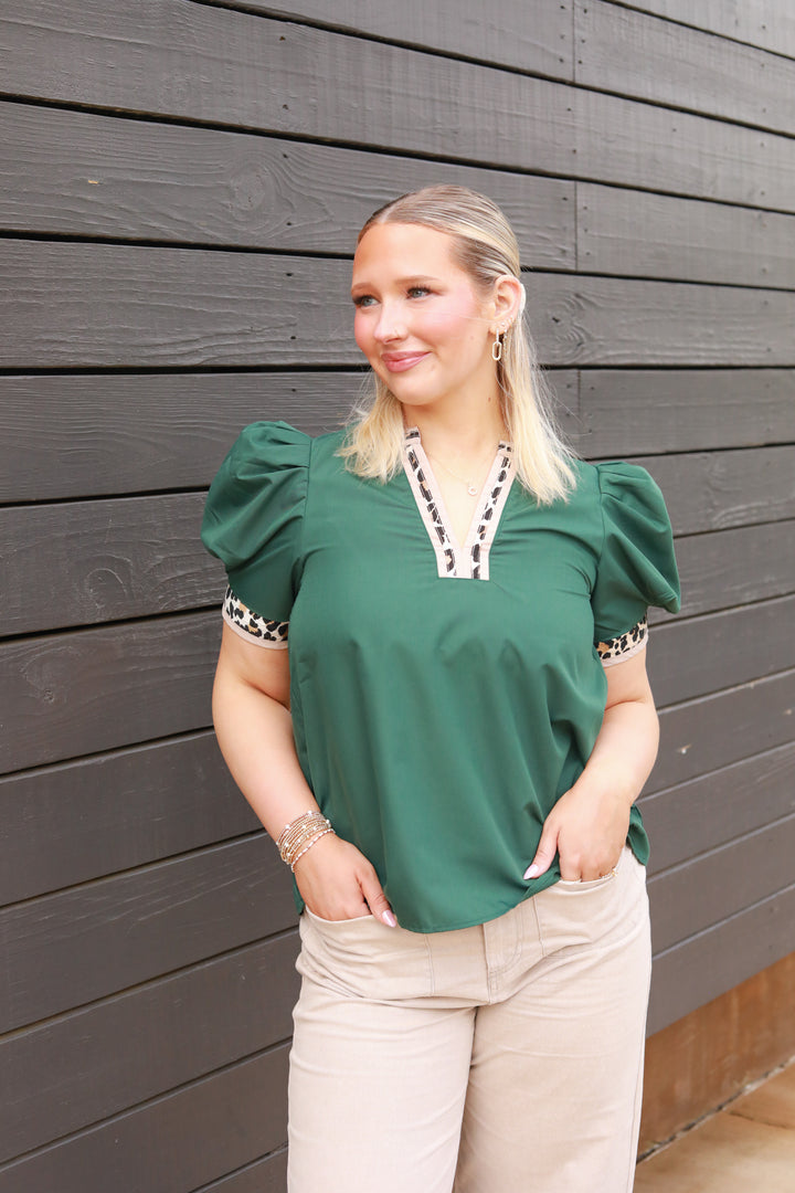 Harper Leopard Detail Top