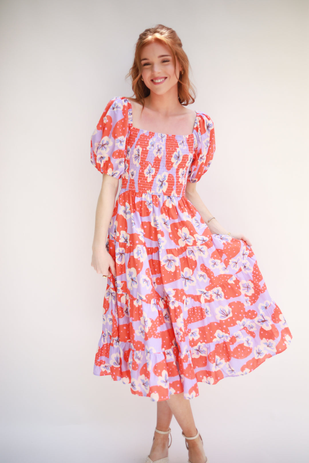 Smocked Top Floral Dress