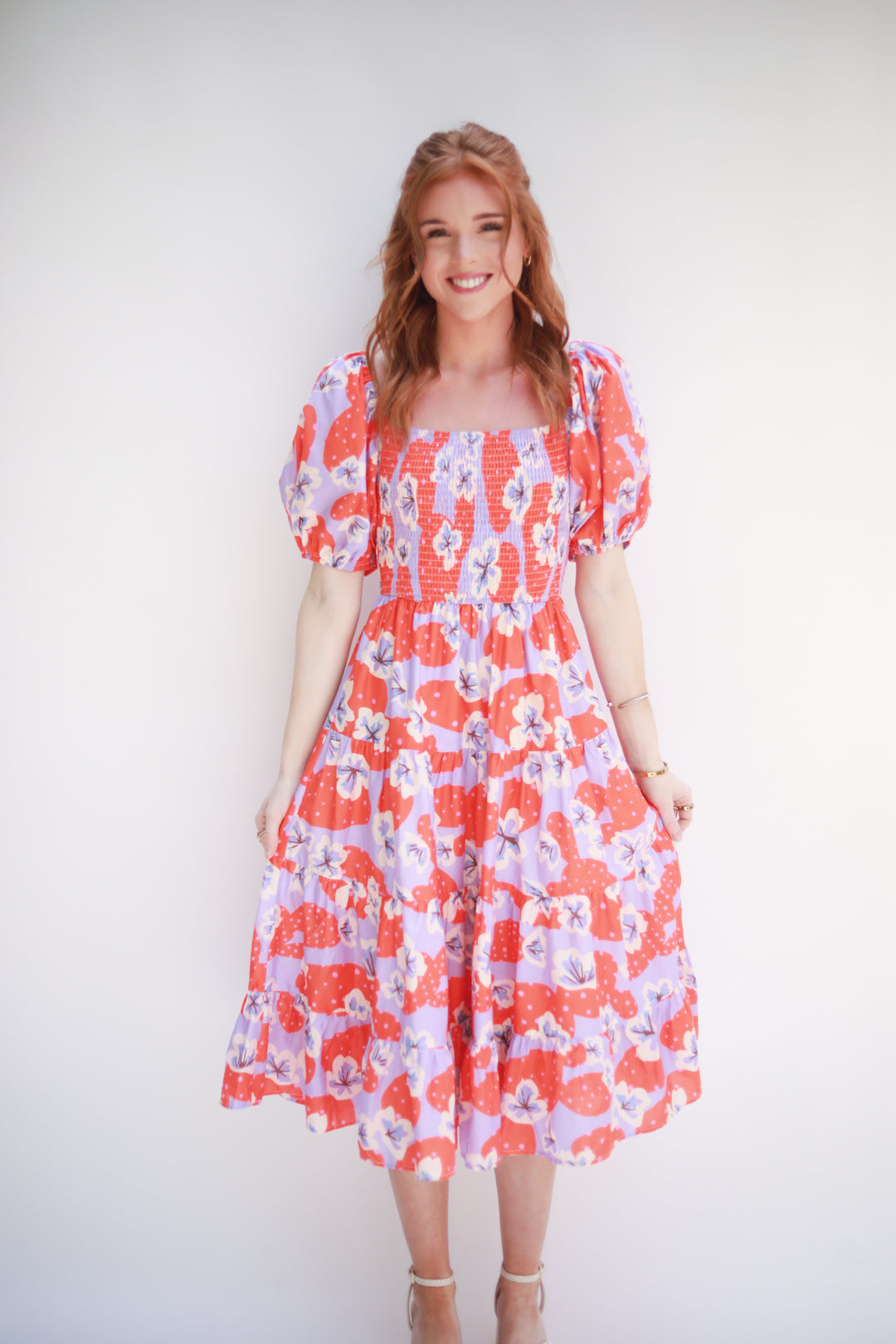 Smocked Top Floral Dress