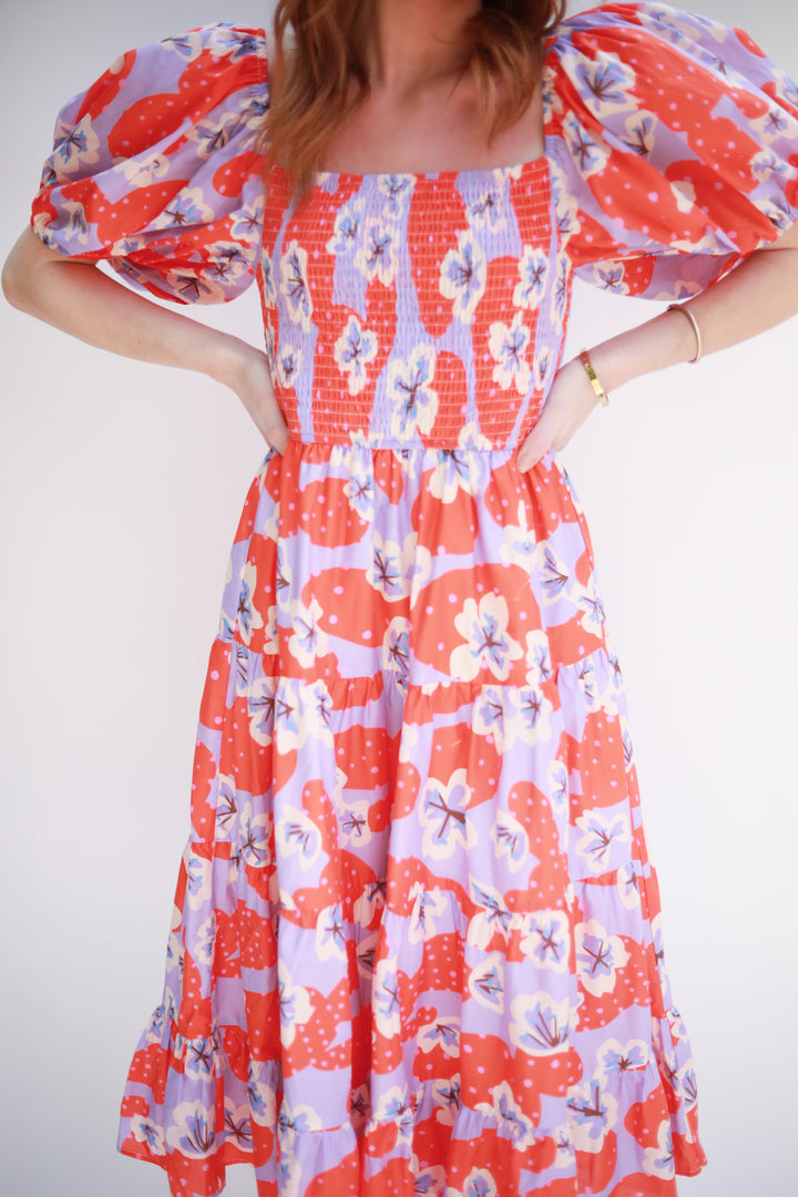 Smocked Top Floral Dress