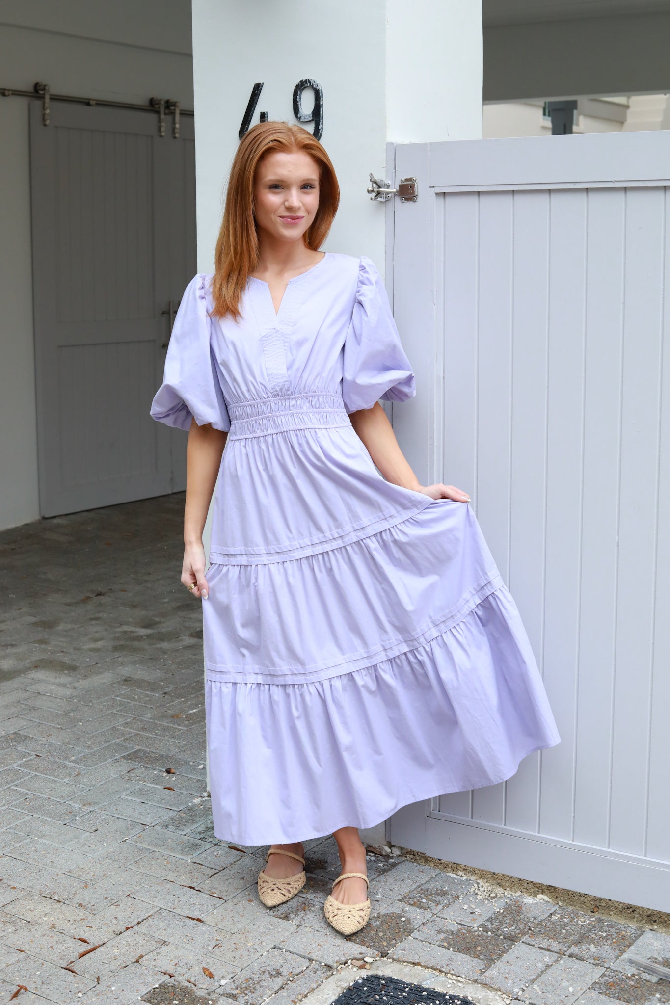 Puff Sleeve Midi Dress