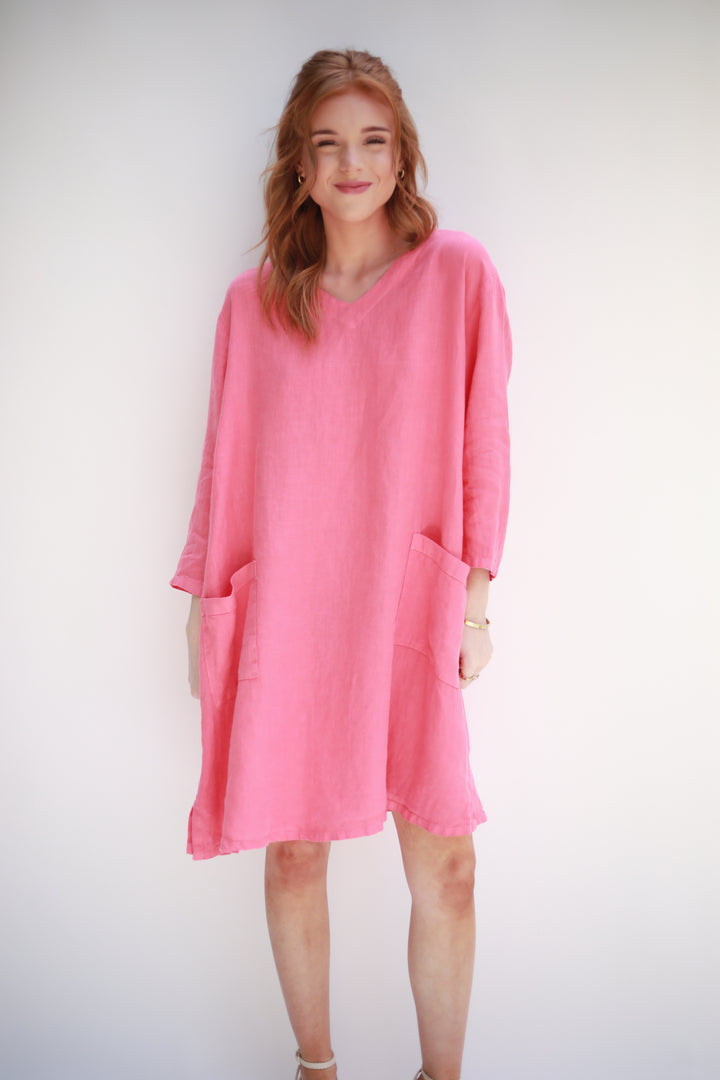 V-neck Linen Dress