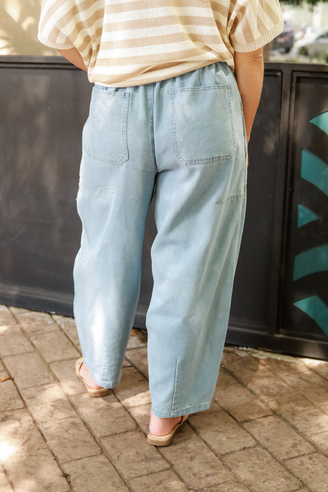 Tie Waist Barrel Pants