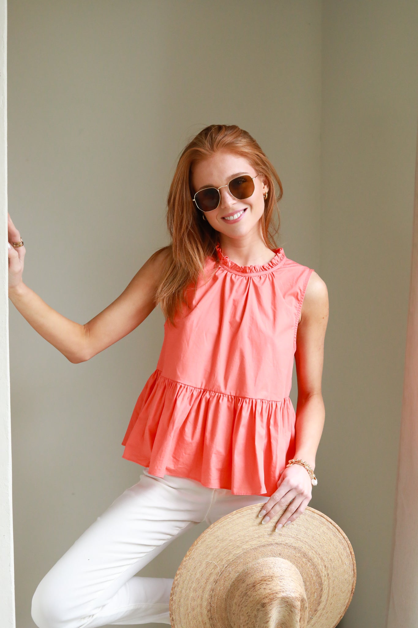 Ruffle Sleeveless Top