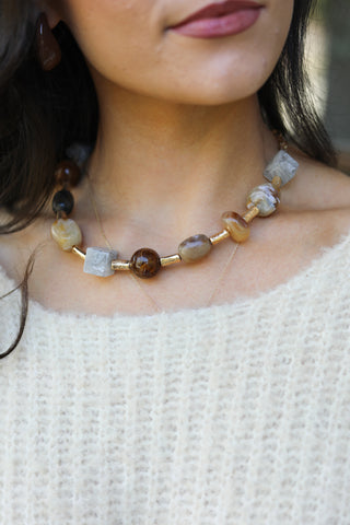 Multi Shape Beaded Necklace - The Pink Tulip Clothing