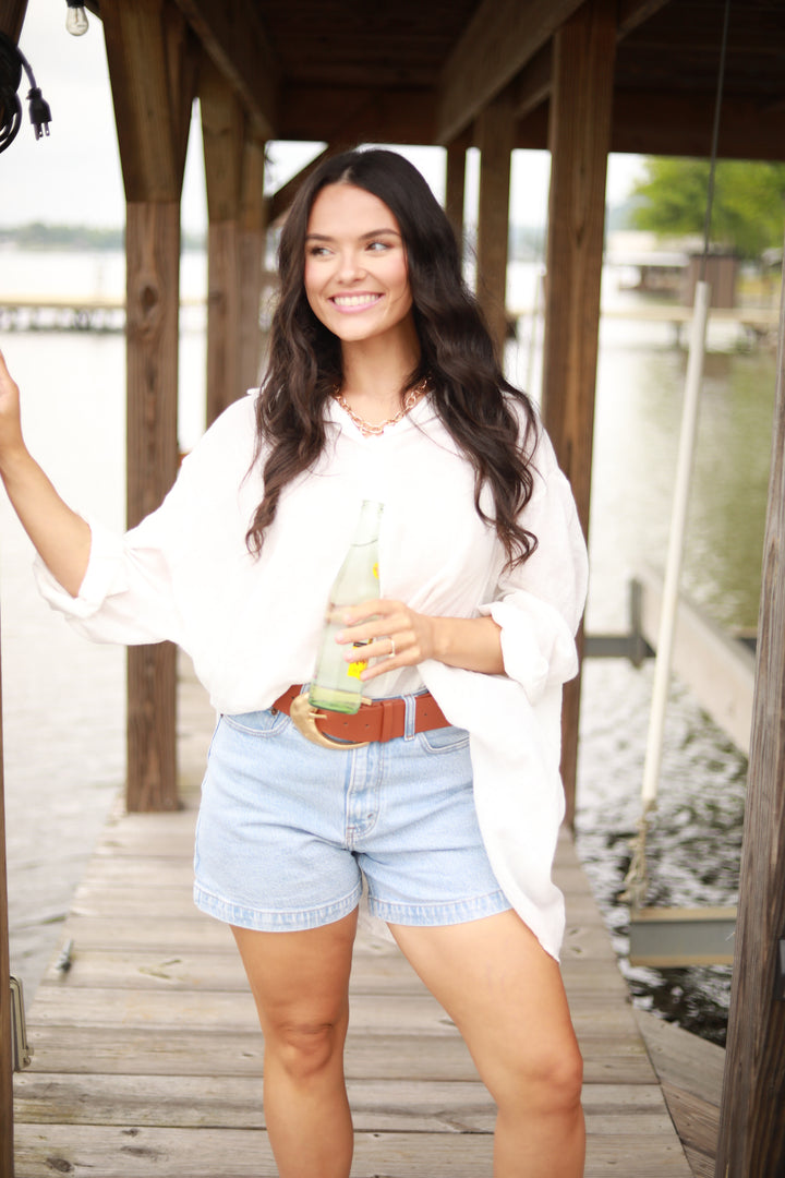 Oversized Button Down Top