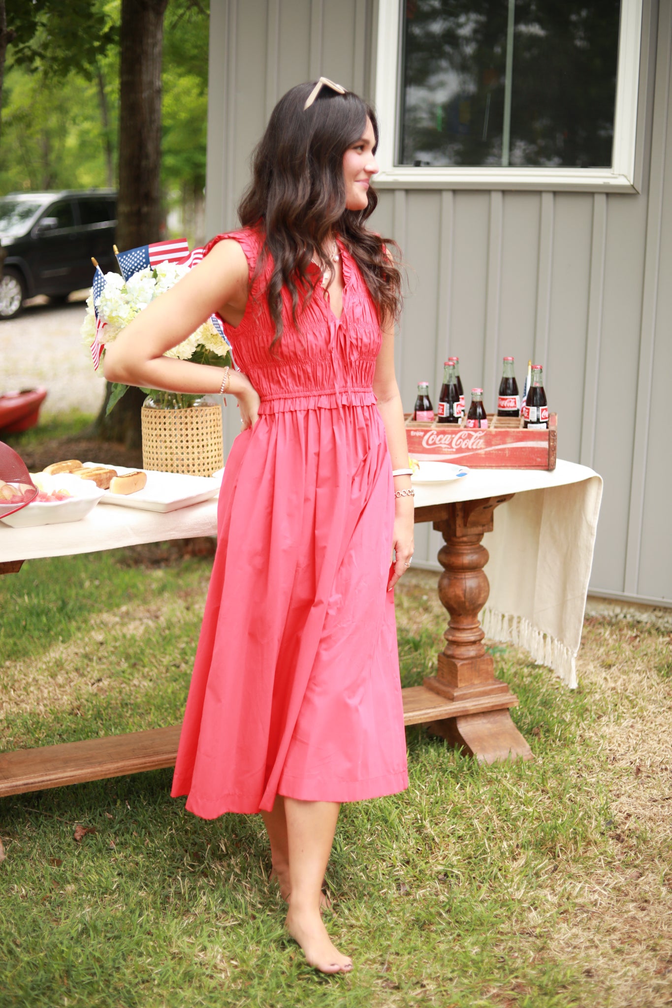 Sleeveless Smocked Dress