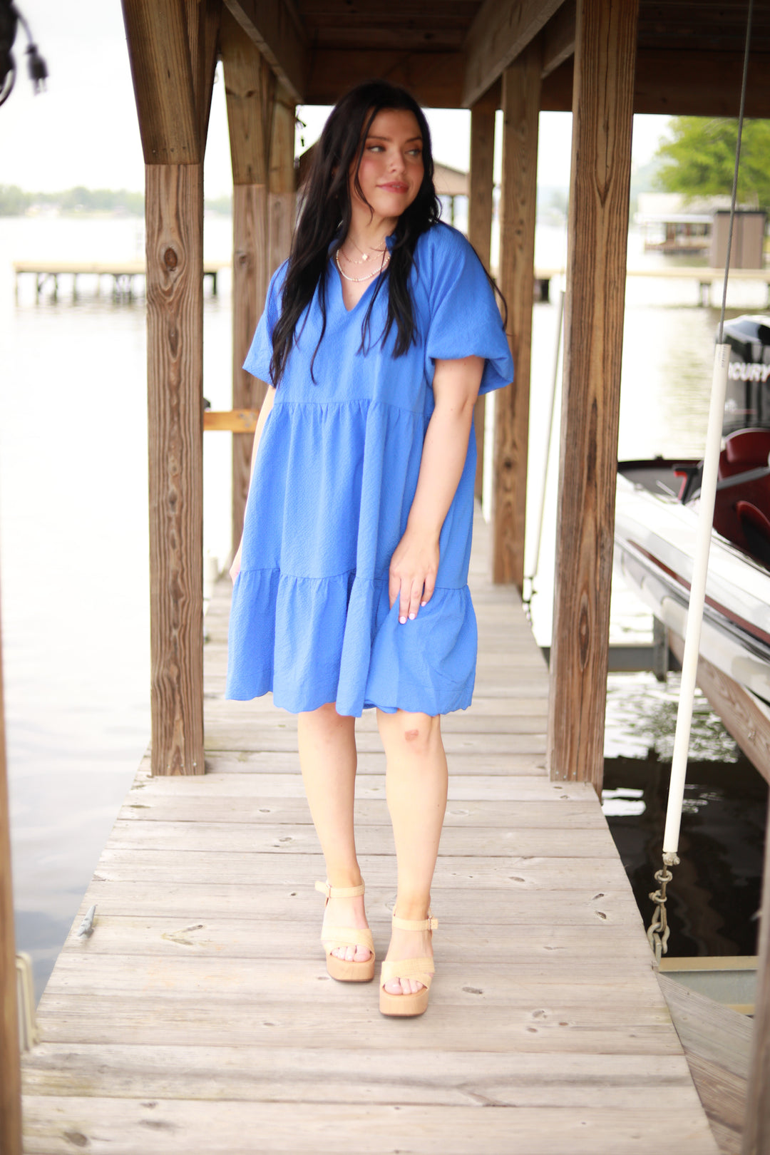 Scallop Hem Babydoll Dress