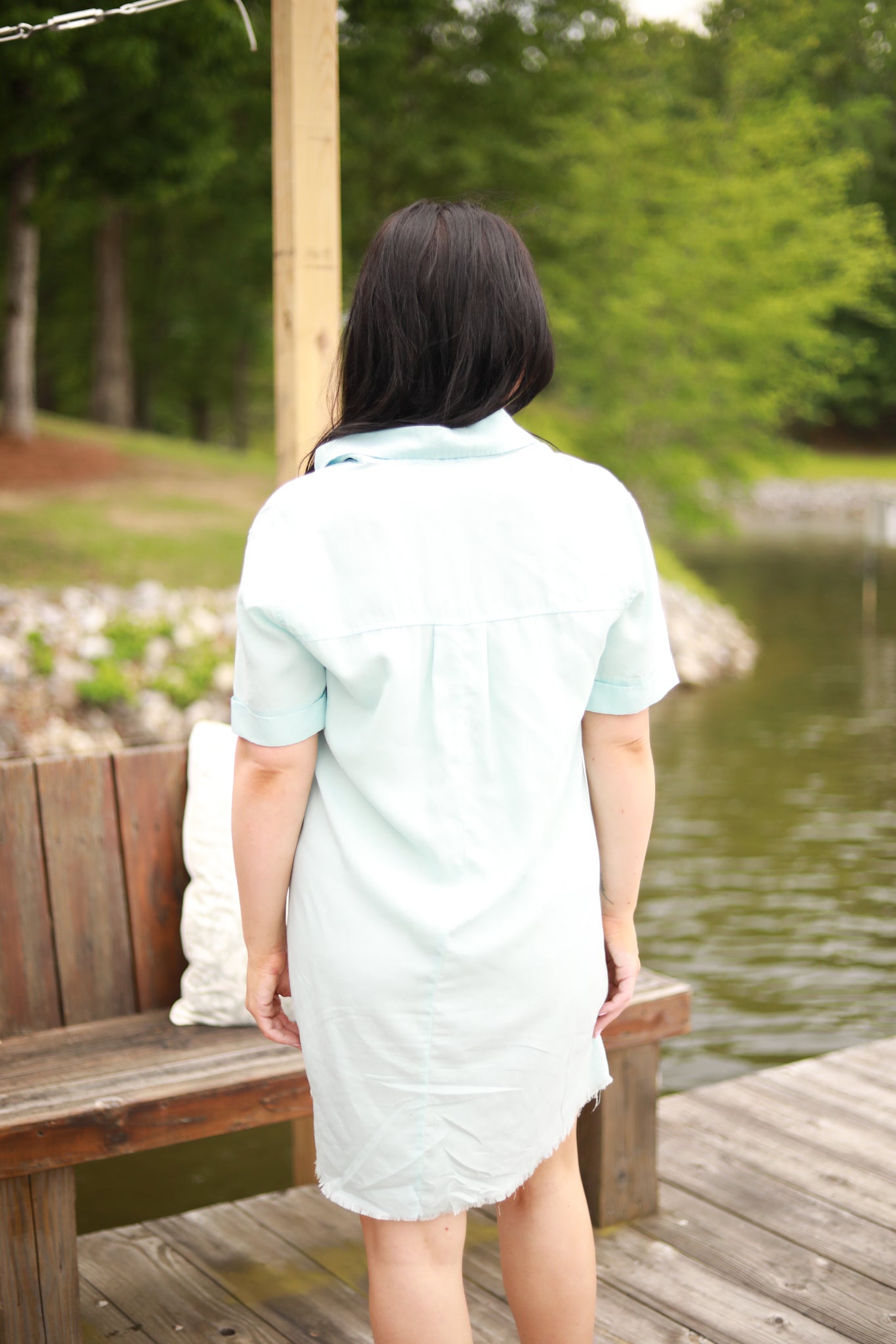 Cuffed Collar Henley Dress
