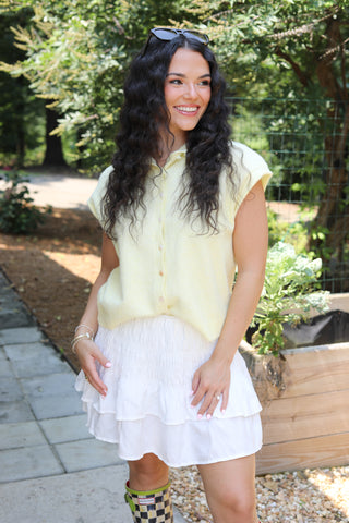 Found Favorite Sleeveless Button Front Sweater Vest