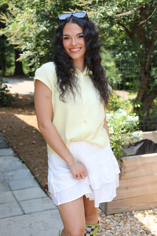 Found Favorite Sleeveless Button Front Sweater Vest