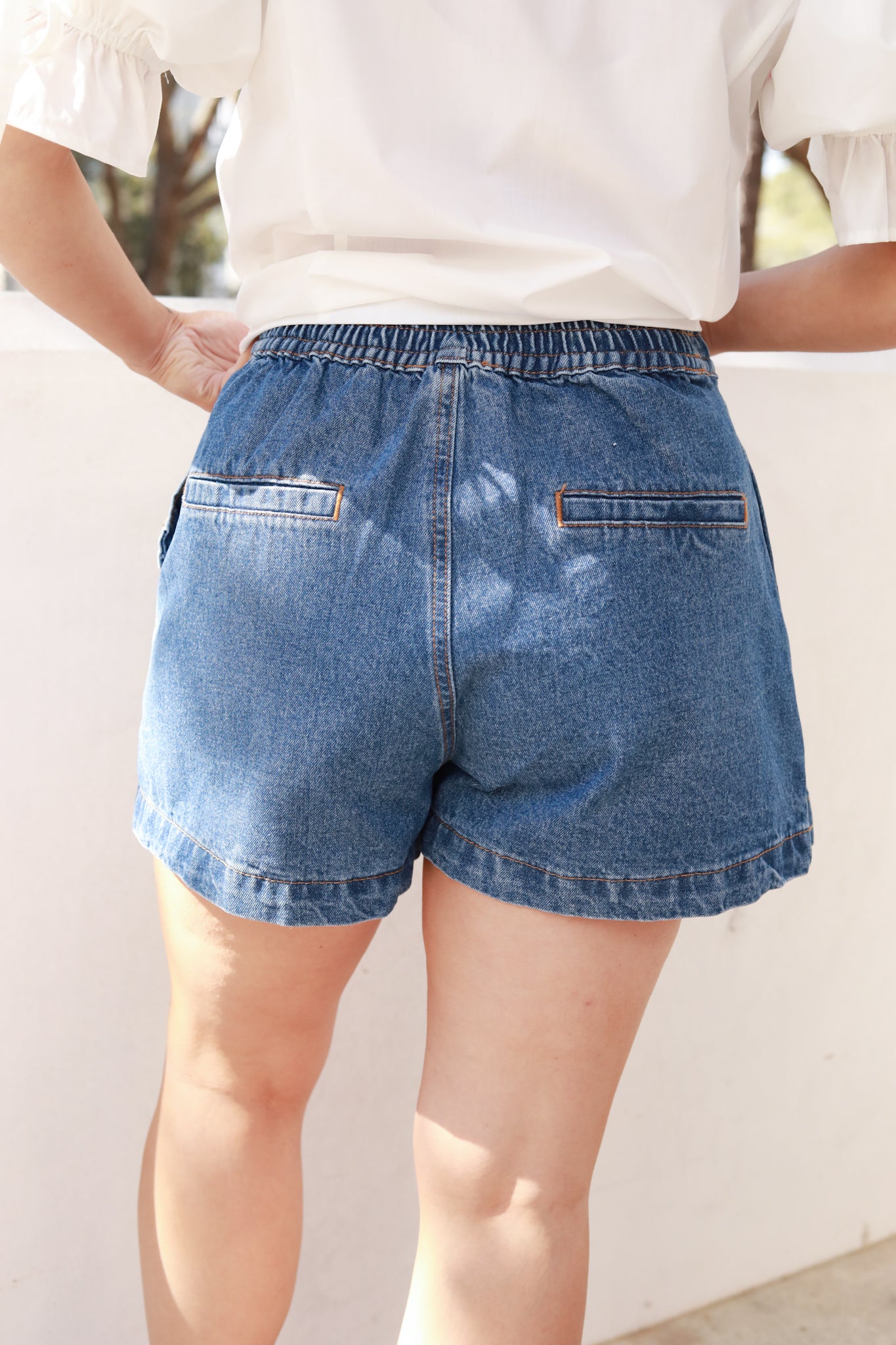 Denim Belted Skort