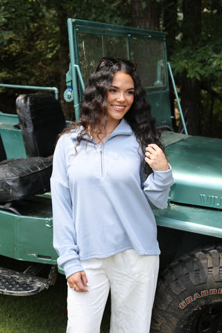Morning Routine Supersoft Tonal Stripe Zip Henley