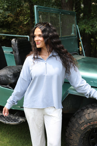 Morning Routine Supersoft Tonal Stripe Zip Henley
