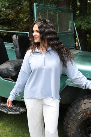 Morning Routine Supersoft Tonal Stripe Zip Henley