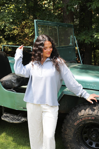 Morning Routine Supersoft Tonal Stripe Zip Henley